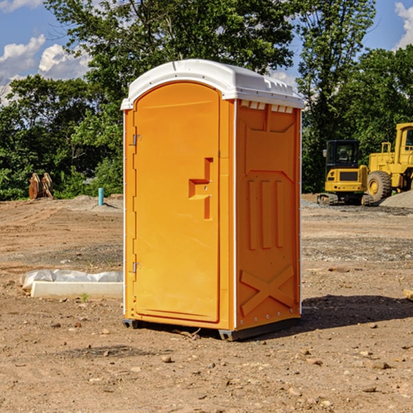 how often are the portable toilets cleaned and serviced during a rental period in Roosevelt Gardens